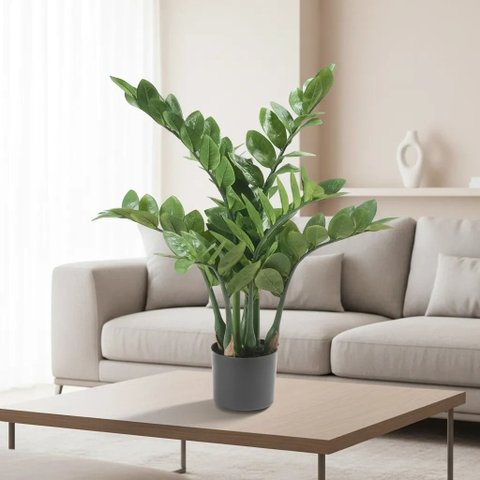 Zamioculca Artificial Planta Realista para Decoração Sala com 85cm, Planta Decorativa.