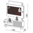 Ver imagem 4 de Rack Bancada com Painel para TV até 55 Pol. 140cm LED 100%MDF TB151L Off White/Nobre - Dalla Costa