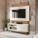 Ver imagem 2 de Rack Bancada com Painel para TV até 55 Pol. 140cm LED 100%MDF TB151L Off White/Nobre - Dalla Costa