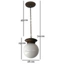 Ver imagem 2 de Lustre de Ferro Rústico Com Globo De Vidro Artesanal 01 Bocal