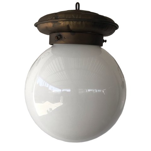 Lustre de Ferro Rústico Com Globo De Vidro Artesanal 01 Bocal