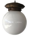 Ver imagem 1 de Lustre de Ferro Rústico Com Globo De Vidro Artesanal 01 Bocal