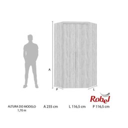 Guarda-Roupa Canto Modulado 2 Portas 3 Gavetas Supreme Robel - 3 Guarda-Roupa Canto Modulado 2 Portas 3 Gavetas Supreme Robel - 3