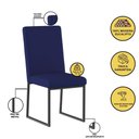Ver imagem 3 de Kit 2 Cadeiras para Mesa de Jantar Base Industrial Preto Balaqui Azul Marinho