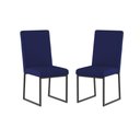 Ver imagem 1 de Kit 2 Cadeiras para Mesa de Jantar Base Industrial Preto Balaqui Azul Marinho