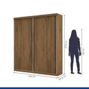 Ver imagem 2 de Guarda Roupa Solteiro 2 Porta de Correr Kiara -Mt- Rei de Casa Freijó