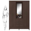 Ver imagem 3 de Guarda Roupa Casal Capelinha Pérsia com Cômoda Montevidéu Café Touch - Demóbile
