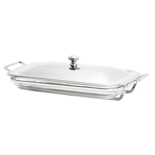 Suporte Aramado de Aço Inox com Refratário com Tampa 37cmx23cm Rojemac - 2