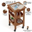 Ver imagem 6 de Carrinho de Churrasco Mesa Gourmet Bistrô Churrasqueira W02 Madeira Maciça Imbuia - Lyam Decor