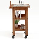 Ver imagem 6 de Carrinho de Churrasco Mesa Gourmet Bistrô Churrasqueira W02 Madeira Maciça Imbuia - Lyam Decor