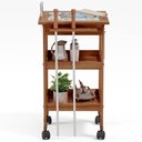 Ver imagem 3 de Carrinho de Churrasco Mesa Gourmet Bistrô Churrasqueira W02 Madeira Maciça Imbuia - Lyam Decor