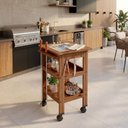 Ver imagem 4 de Carrinho de Churrasco Mesa Gourmet Bistrô Churrasqueira W02 Madeira Maciça Imbuia - Lyam Decor