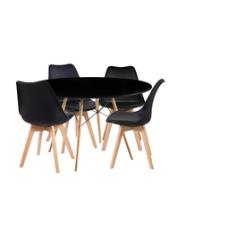 Conjunto Mesa Eames Eiffel 110cm Sala Jantar Cozinha com Cadeiras Leda Wood 4 Unidades - 7
