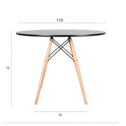 Conjunto Mesa Eames Eiffel 110cm Sala Jantar Cozinha com Cadeiras Leda Wood 4 Unidades - 5