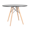 Conjunto Mesa Eames Eiffel 110cm Sala Jantar Cozinha com Cadeiras Leda Wood 4 Unidades - 4