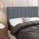 Ver imagem 2 de Cabeceira Cama Box Painel Casal 140 cm Dubai W01 Linho Chumbo - Lyam Decor