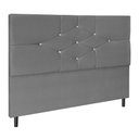 Ver imagem 1 de Cabeceira T Cross Chumbo Estofada para Cama Box Solteiro 94cm Quarto Luxo