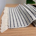 Ver mais imagens de Caminho de Mesa Nobre Algodão Cru Azul Marinho 33 x 150