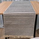 Ver imagem 4 de Caminho de Mesa Nobre Algodão Cru Azul Marinho 33 x 150