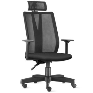 Cadeira de Escritório Presidente Executiva Giratória com Apoio de Cabeça Addit - Lyam Decor