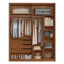 Ver imagem 3 de Guarda Roupa Casal 4 Portas e 3 Gavetas Grécia - Nogueira Touch