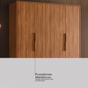 Ver mais imagens de Guarda Roupa Casal 4 Portas e 3 Gavetas Grécia - Nogueira Touch