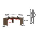 Ver imagem 4 de Escrivaninha Mesa Escritório Angular em L ME4116 157,3cm Nogal Marrom