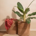 Ver imagem 6 de Cesto Organizador Redondo com Alças 29cm de Palha Seagrass e Corda - Oikos