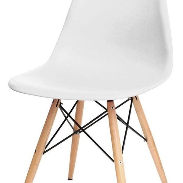 Mesa de Jantar Rivera Industrial Branco com 4 Cadeiras Eiffel Charles Eames Branco - 6