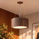 Ver imagem 4 de Lustre Pendente Madeira Redondo 25x15cm - 2 Luzes E27 Imbuia