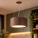 Ver imagem 3 de Lustre Pendente Madeira Redondo 25x15cm - 2 Luzes E27 Imbuia