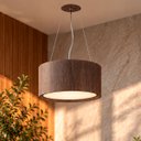 Ver imagem 2 de Lustre Pendente Madeira Redondo 25x15cm - 2 Luzes E27 Imbuia