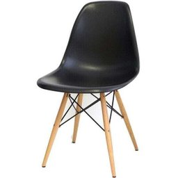 Mesa de Jantar Rivera Industrial Nature com 4 Cadeiras Eiffel Charles Eames Preto - 5