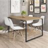 Mesa de Jantar Rivera Industrial Nature com 4 Cadeiras Eiffel Charles Eames Branco - 2