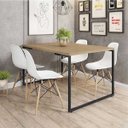 Ver imagem 2 de Mesa de Jantar Rivera Industrial Nature com 4 Cadeiras Eiffel Charles Eames Branco