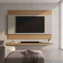 Ver imagem 1 de Painel para Tvs até 75 Polegadas New Lincoln 240cm Freijó com Grigio Gloss