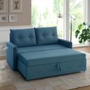 Ver imagem 1 de Sofá Icaria 3 em 1 Sofá Chaise Cama Azul Estofama