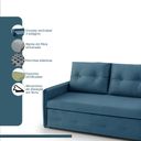 Ver imagem 3 de Sofá Icaria 3 em 1 Sofá Chaise Cama Azul Estofama