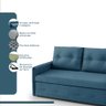 Sofá Icaria 3 em 1 Sofá Chaise Cama Azul Estofama - 3