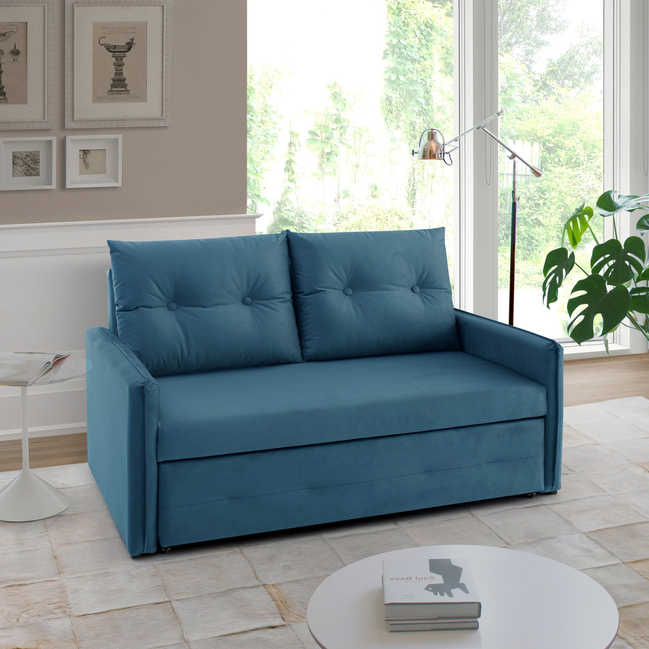 Sofá Icaria 3 em 1 Sofá Chaise Cama Azul Estofama - 7