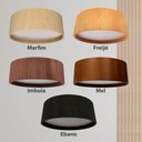 Ver mais imagens de Lustre Plafon Madeira Redondo 25cm - 2 Luzes E27 - Freijó