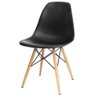 Cadeira Decorativa Eiffel Charles Eames F03 Preto com Pés de Madeira - Lyam Decor - 1