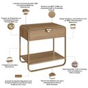 Ver imagem 5 de Mesa de Cabeceira Industrial Orgânico 1 Gaveta Alek A03 Hanover Dourado - Lyam Decor