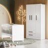 Jogo de Quarto Infantil com Guarda Roupa Q Encanto e Berço Doce Sonho Reto Branco - Qmovi - 3