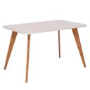 Ver imagem 1 de Mesa Jantar Retangular 1,30 com Vidro Acerola Madeira/off White