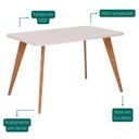 Ver imagem 3 de Mesa Jantar Retangular 1,30 com Vidro Acerola Madeira/off White