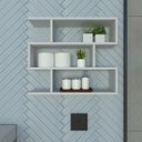 Ver imagem 1 de Nicho Zig Minimalista Branco Mdf Organizador Banheiro Lavanderia - Rufatto Decorações