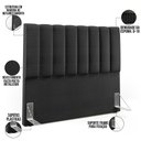 Ver imagem 3 de Cabeceira Cama Box Casal 140 cm Dália W01 Facto Preto Metalizado - Lyam Decor