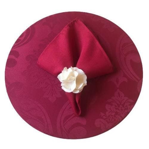Sousplat Kit 6 mdf 35cm + 6 capas + 6 guardanapos Vermelho da Tecidos Castro - 2
