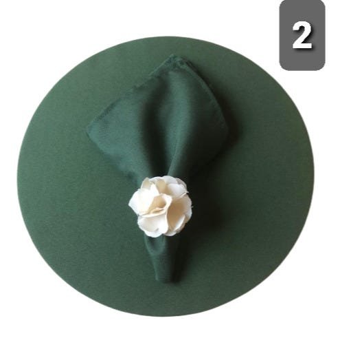Sousplat Kit 2 mdf 35cm + 2 capas + 2 guardanapos Verde Musgo da Tecidos Castro - 1